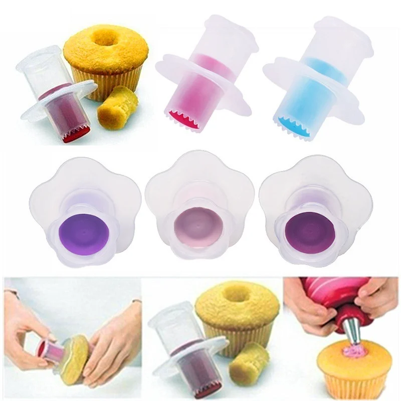 

1PC Color Random Cupcake Corer Tools Cupcake Corer Plunger Cutter DIY Cupcake Corer Cake Cored Remove Device Muffin Cup Cakes