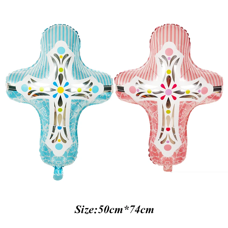 5 Pack Розовый Синий Крест Воздушные Шары Иисус Пасха Рамадан Украшения Гелиевые