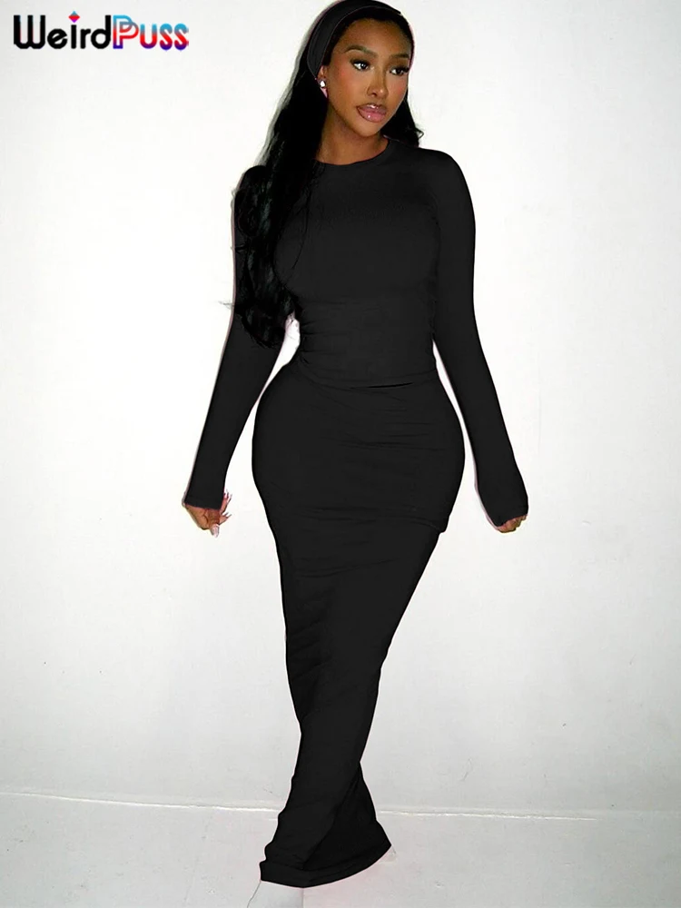 Weird Puss повседневный базовый женский комплект из 2 предметов эластичный осенний