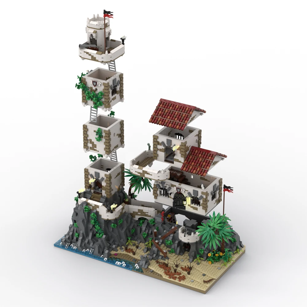 

Конструктор MOC 21322, остров, порт, саваж, набор строительных блоков, пиратский корабль залива Барракуда, строительные игрушки для детей, подар...