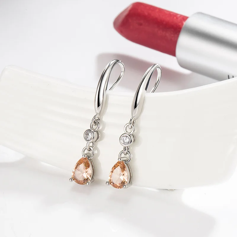 

Женские серьги-подвески из серебра 925 пробы с аметрином