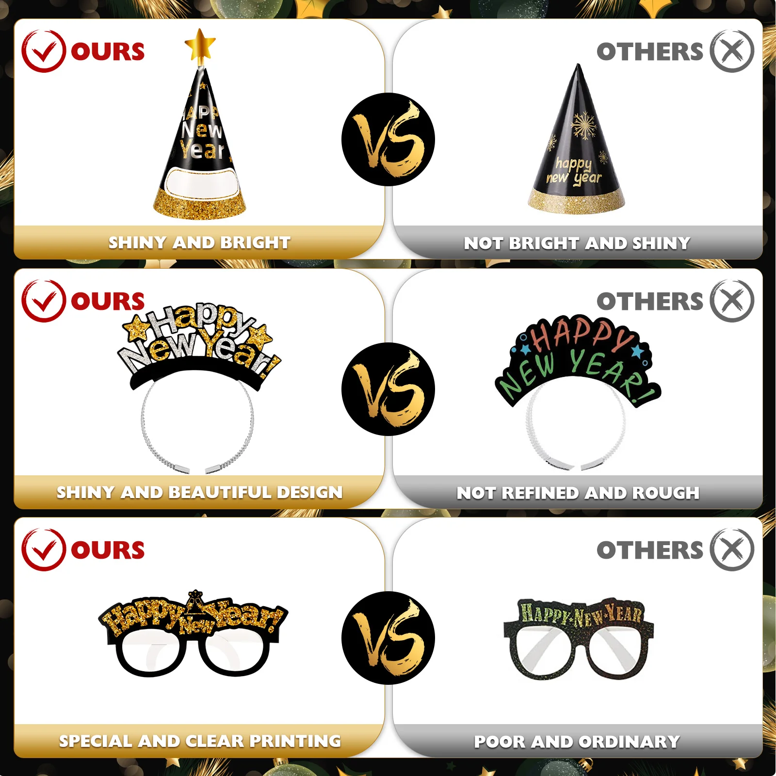 Набор для новогодней вечеринки повязки на голову цилиндр шляпы лет счастливый