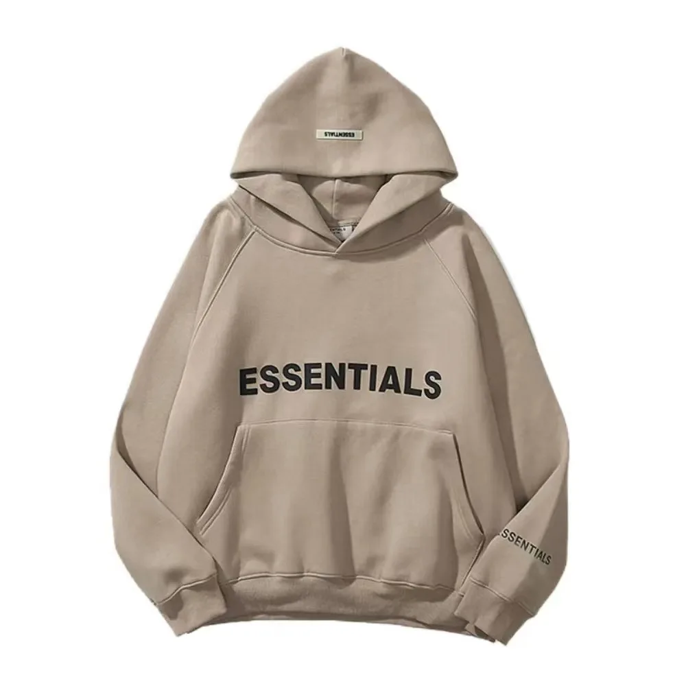 

ESSENTIALS Hoodies Men Sweatshirts Reflective Letter Printing Fleece Oversized Hoodie Fashion Hip hop Unisex Essentials Pullover
