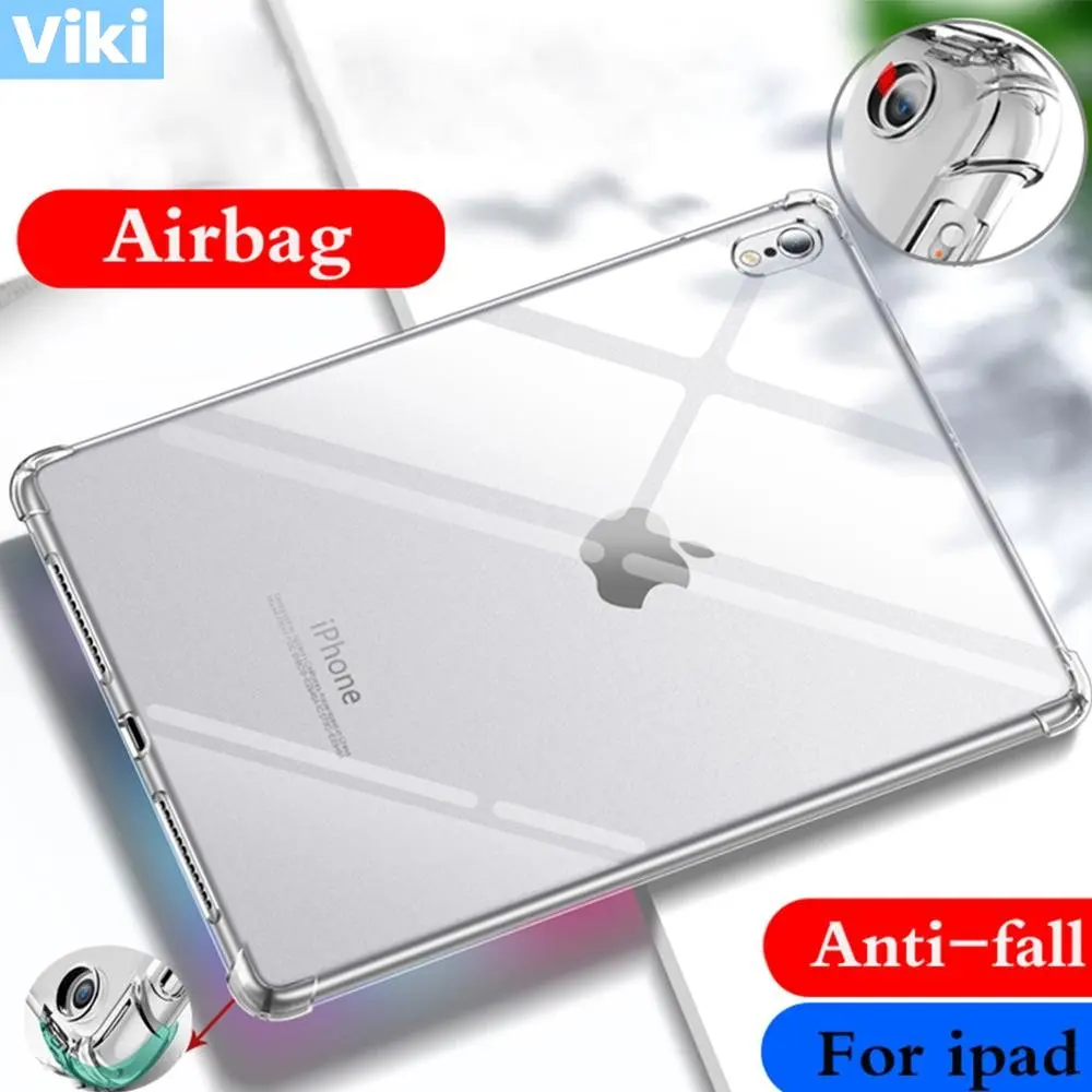 

For iPad 2 3 4 Case Drop Resistance Soft TPU Silicon Cover for Apple ipad2 ipad3 ipad4 A1460 A1430 A1396 transparent Back Cover