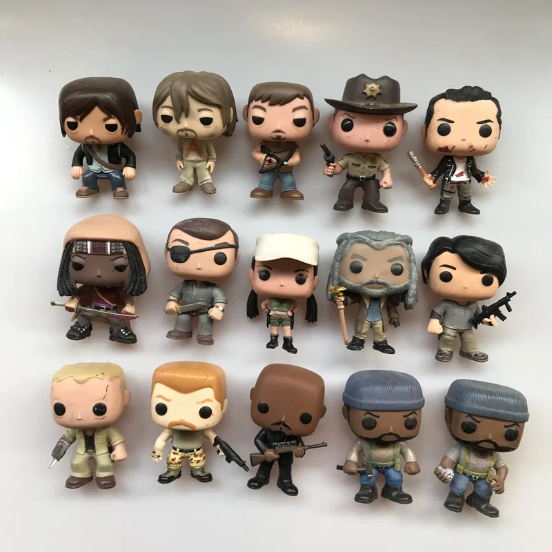 Фото Оригинальная виниловая экшн-фигурка Funko pop, бывшая в употреблении Ходячие мертвецы Tyreese, Rosita, Daryl, Michonne, Rick, Negan, Коллекционная модель игрушки №1