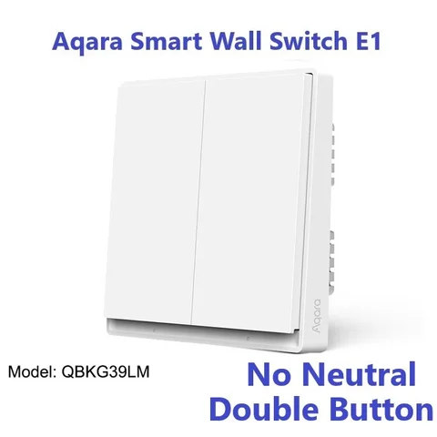 Настенный выключатель Aqara E1, переключатель с нейтральным, без нейтрального провода для умного дома ZigBee,
