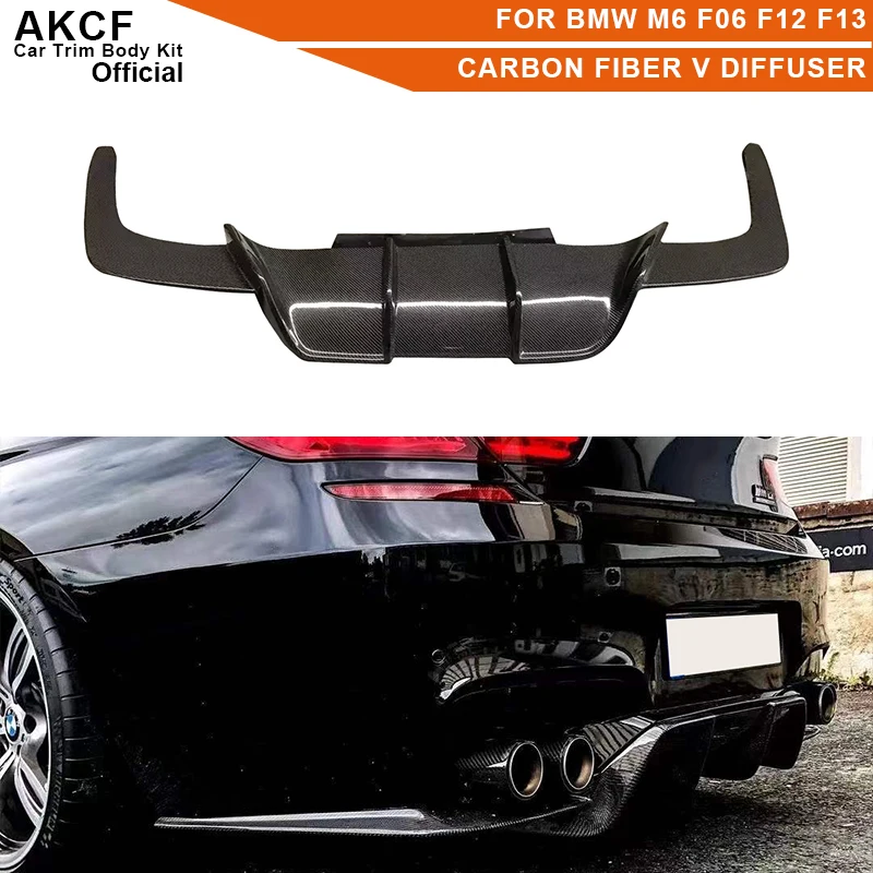 

High Quality Carbon Fiber V Style Rear Diffuser for BMW M6 F06 F12 F13 Rear Bumper Splitter Lip Diffuser Cover Trim