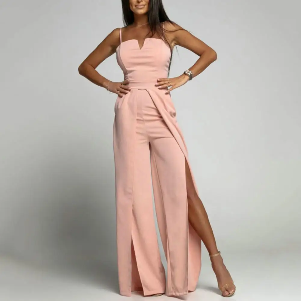 Stylish Sexy Jumpsuit Full Length Thin Off Shoulder Sling Elegant Party Jumpsuit  Sleeveless Ladies Jumpsuit Female Clothing