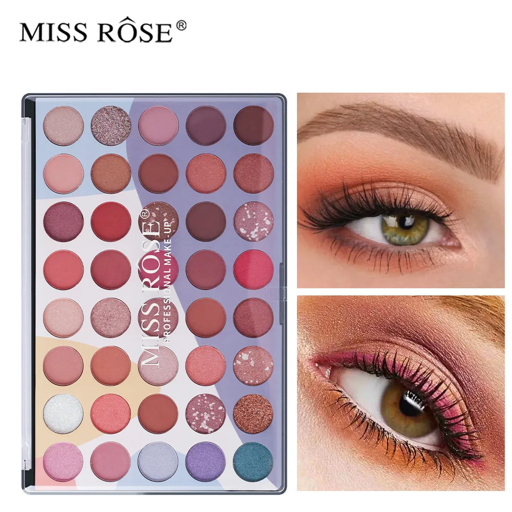 

MISS ROSE 40 Color Matte Eyeshadow Palette Glitter Eyeshadow Waterproof Long Lasting Make Up Pallet Shimmer Cosmetic Makeup DC08