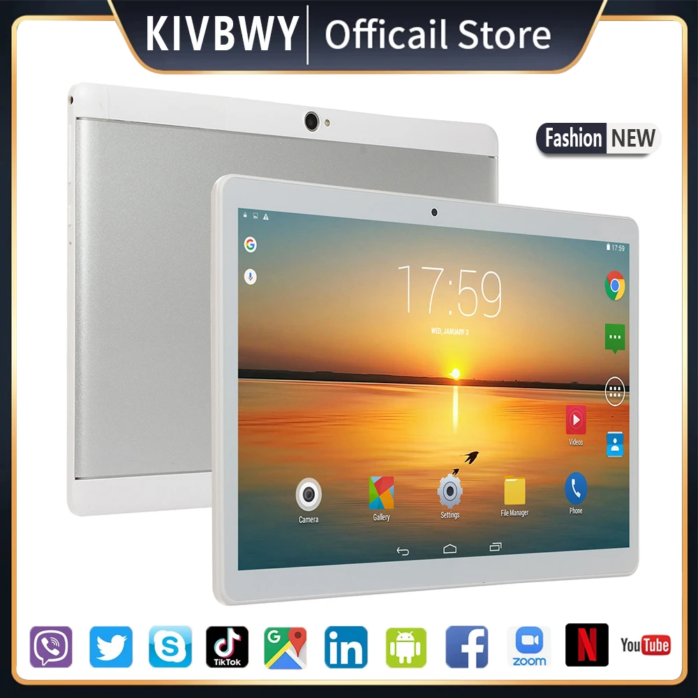 Kivbwy 10 Inch Tablet Pc Octa Core 6GB+64GB Android10.0Google Play Dual SIM Phone Call Bluetooth WiFi Tablets 10.1 Inch Tablette