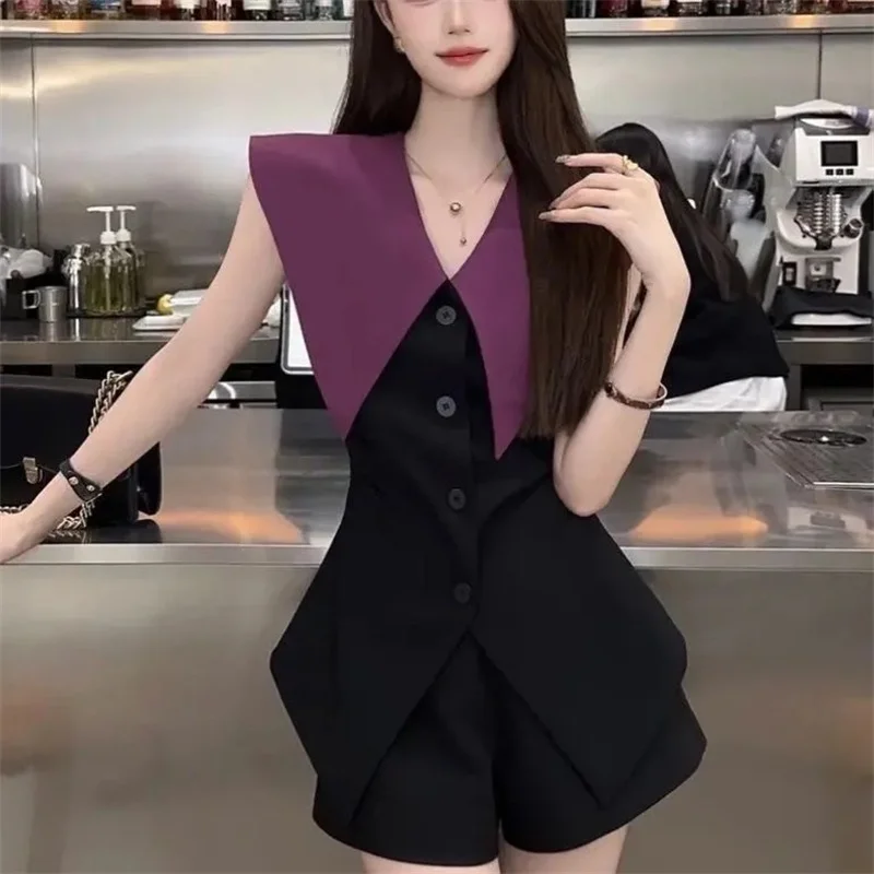 Французский Pure Wind Royal Elder Sister Модный комплект жилета для женщин 2025 Новая летняя