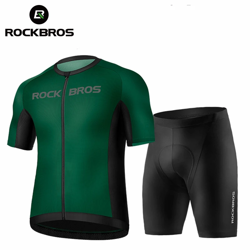 

ROCKBROS Cycling Jersey Set Summer Bicycle Suits Skin-Friendly Breathable Men Sports Quick Dry Short Sleeve Set MTB Riding Set