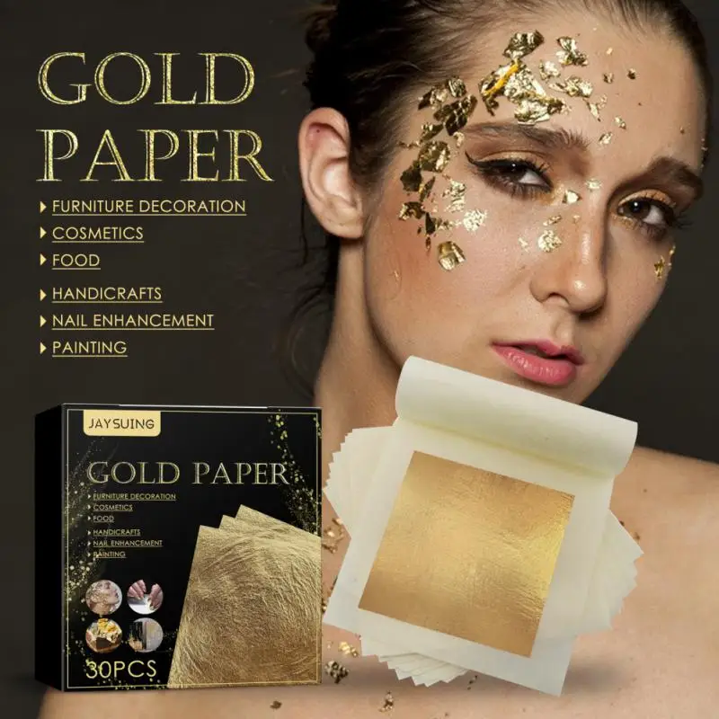 

30 шт./коробка, декоративная Золотая фольга для маникюра