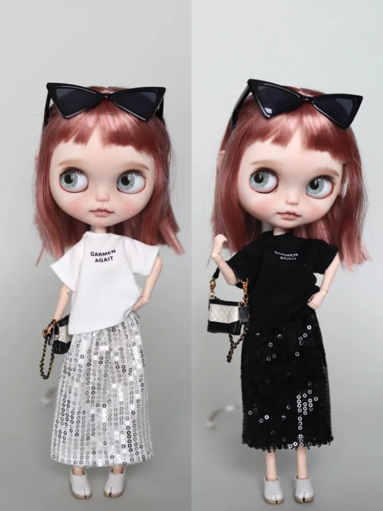 

Новое поступление, Одежда для кукол, футболка для платья Blythe OB24, юбка, топ, Одежда для кукол, аксессуары, игрушки, подарки