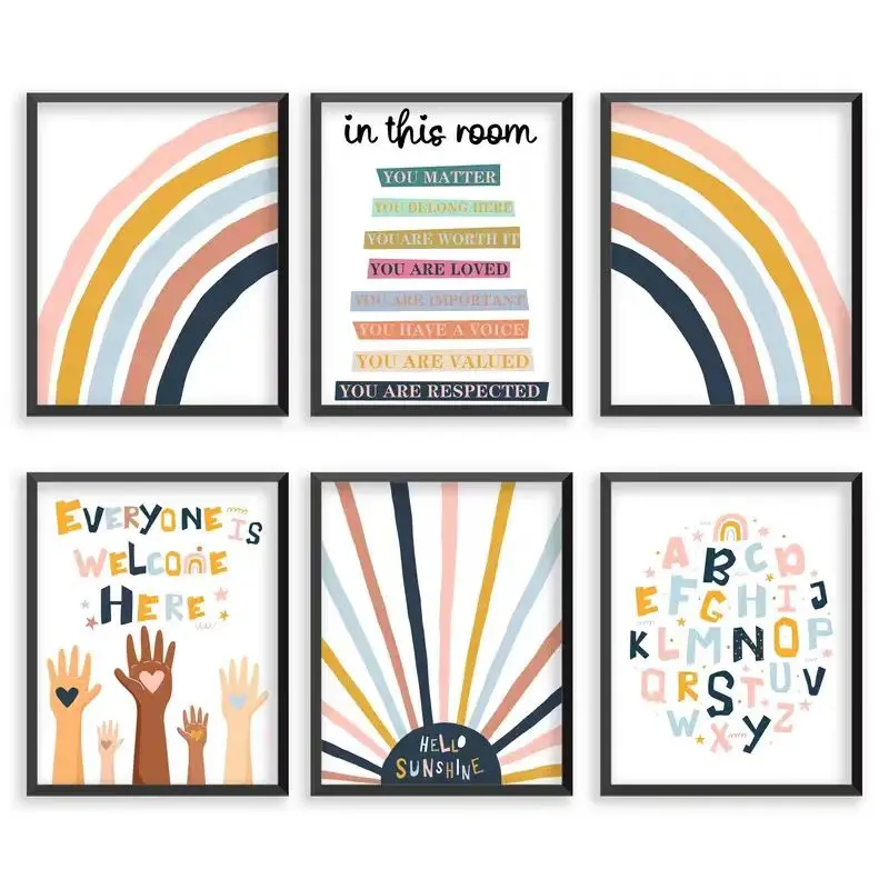 

Винтажный металлический знак в стиле бохо, настенное искусство, красочные радужные принты, детский Декор для гостиной, 8 × 12 дюймов