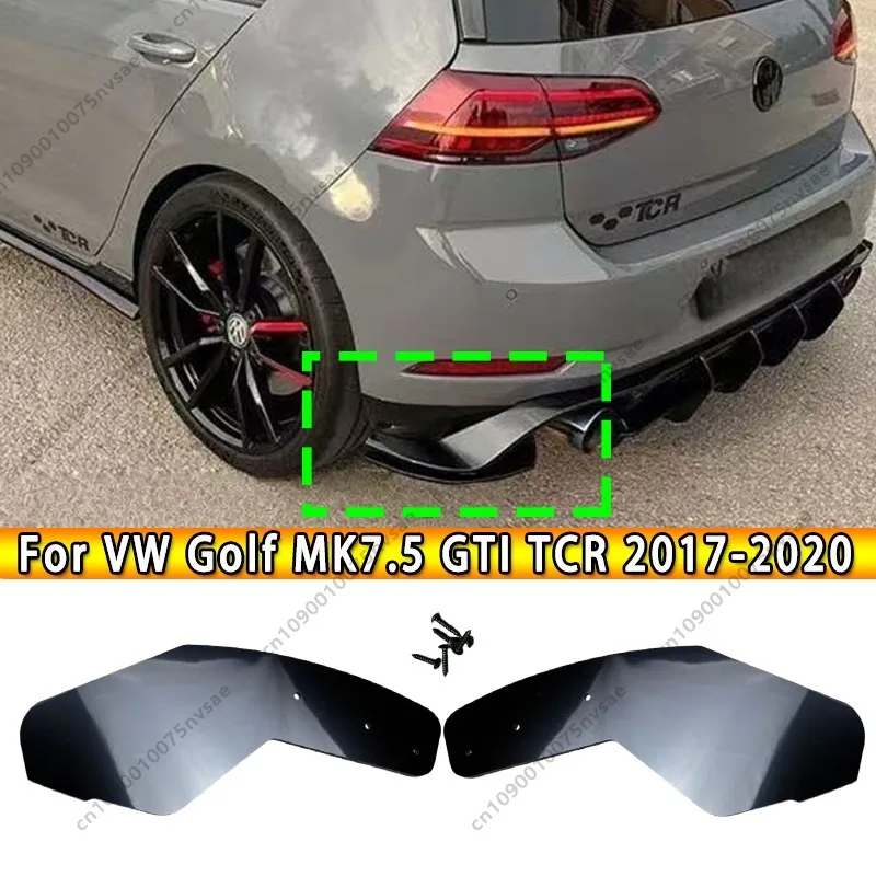 Фото Для VW Golf Mk7.5 GTI TCR 2017-2020: Задний боковой диффузор Maxton Style (только левая+правая стороны), спойлер-сплиттер №1