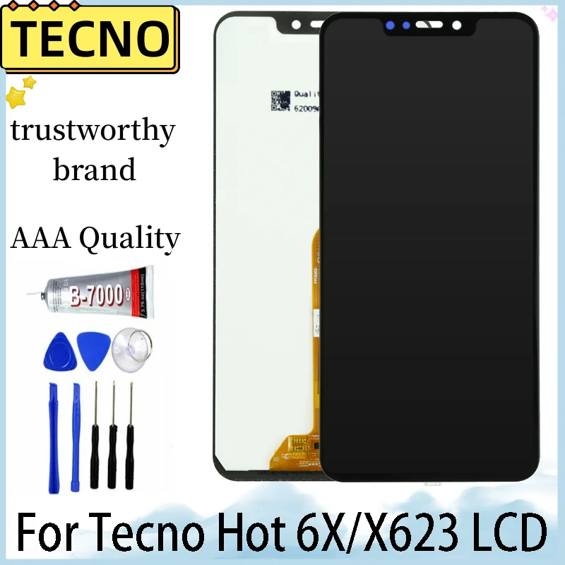 ЖК-дисплей для Infinix Hot 6X X623 X623B, сборка цифрового экрана с бесплатными инструментами
