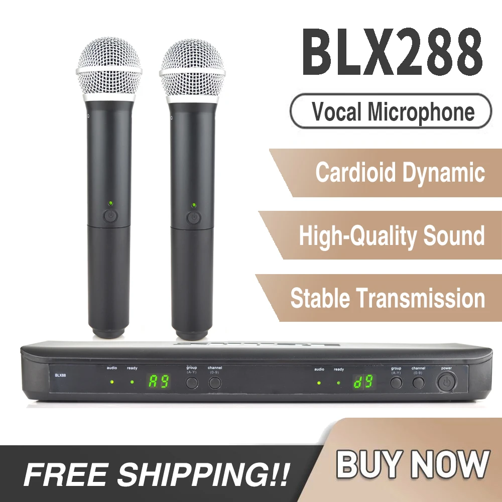

Высококачественный Двухканальный беспроводной микрофон BLX288 SM58 BETA58a ручной динамический микрофон PG58 цифровая звуковая система BLX8
