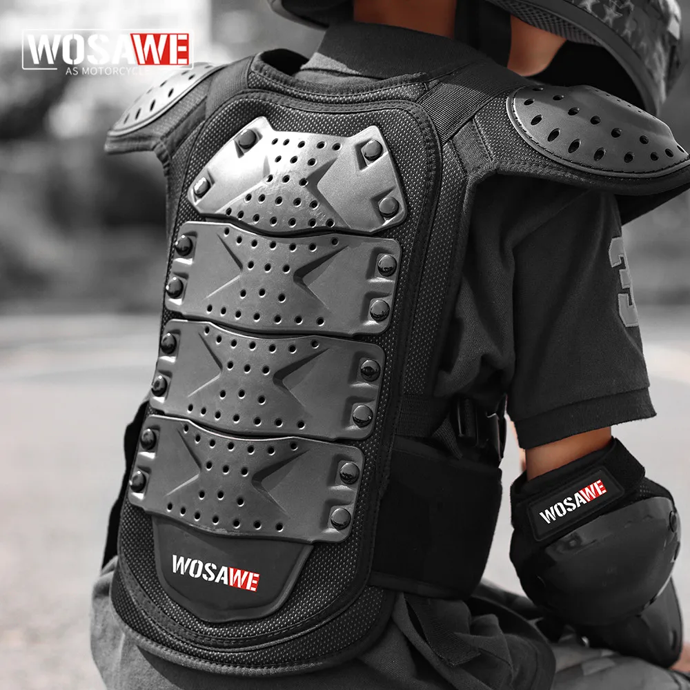 Youth child Motocross Motorcycle Gear Kids Youth Body Protector Vest Armor Jacket Chest Protection with elbow knee protection