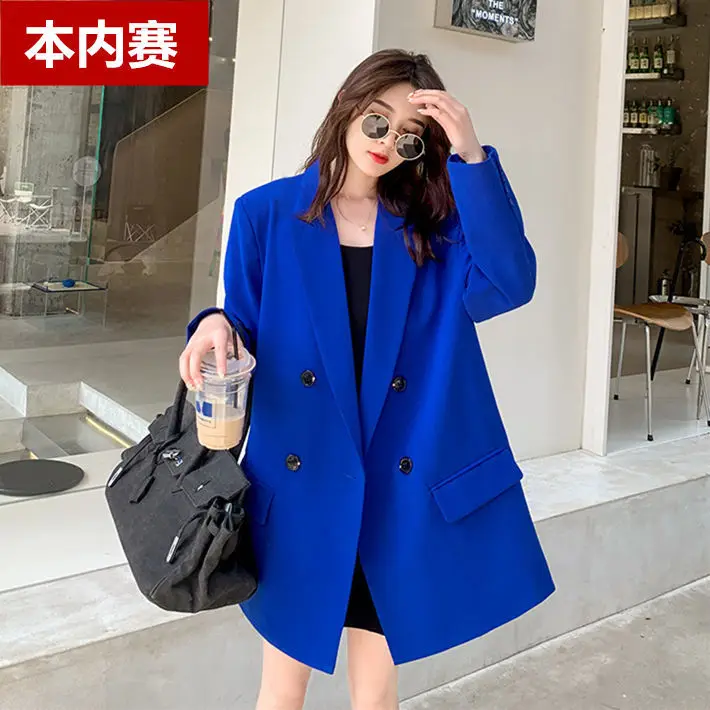 

Klein blue suit jacket women's spring and autumn new Korean version loose casual temperament high-end small suit jacket Y2K