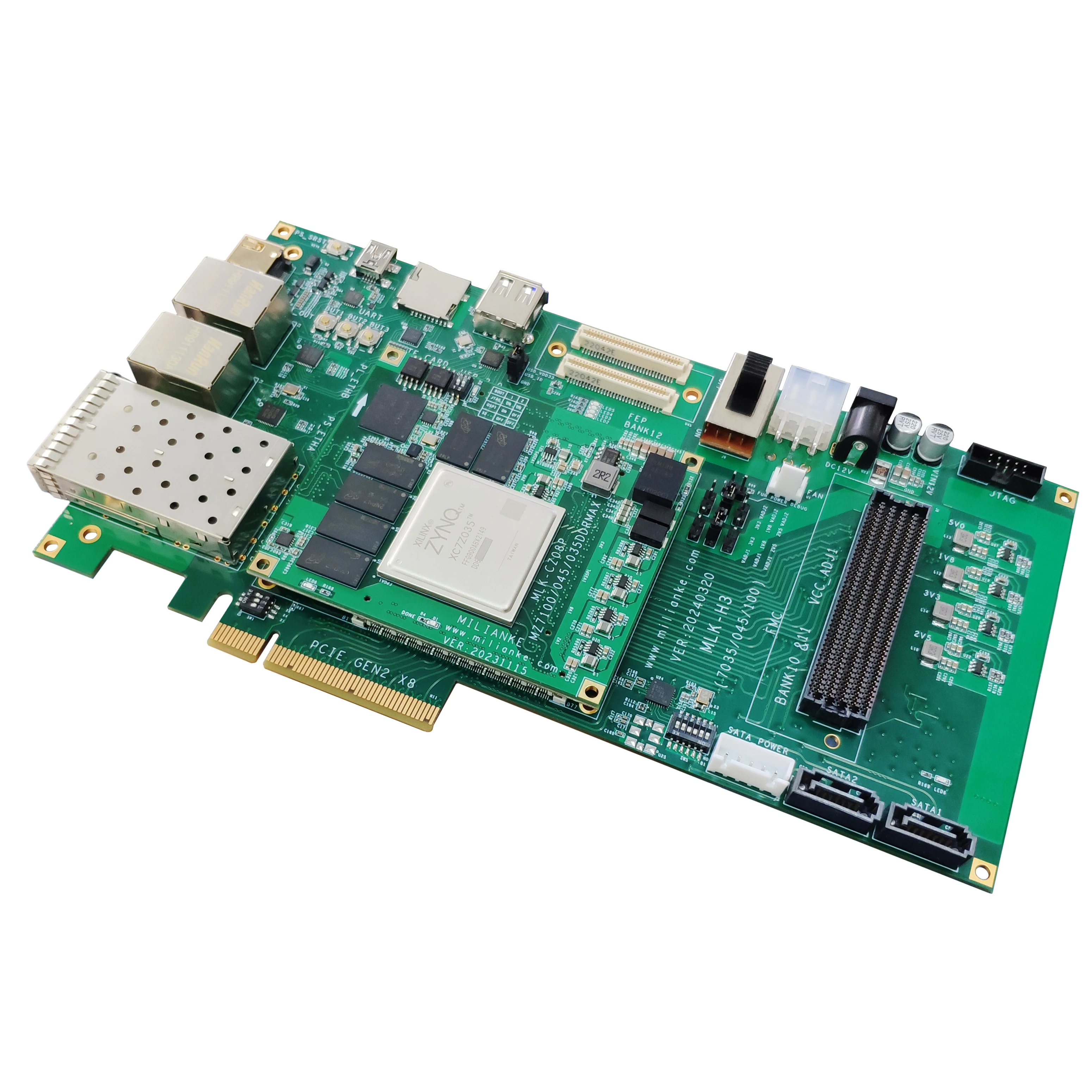 Фото Плата разработки серии ZYNQ 7000 с функциями сбора данных в реальном времени и портами Ethernet PCIe FMC для связи №2