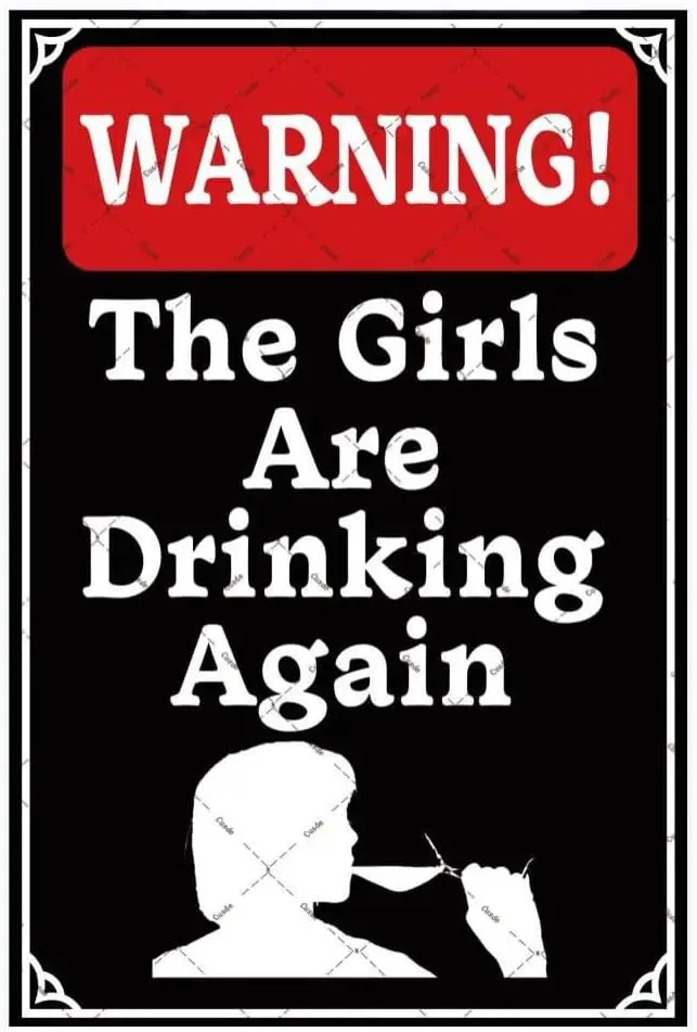 Детская Металлическая жестяная надпись девушка снова пьет винтажная стена для