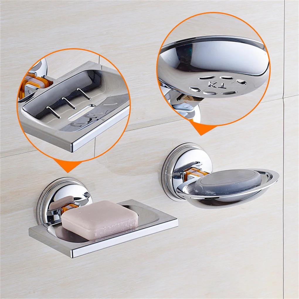 

Stainless Steel Sponge Dish Bathroom Metal Drill-Free Shelf Bathtub Storage Tray Stand Holder Organizer Square