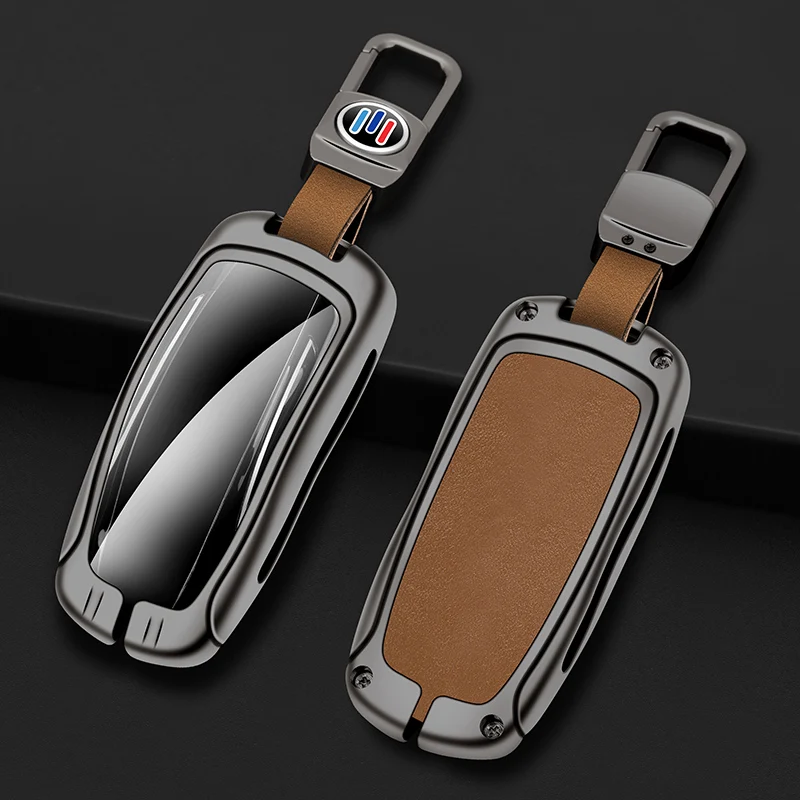 

Zinc Alloy+Leather+TPU Car Smart Remote Key Bag For Tesla Model S Model X Model 3 Model Y Accessories