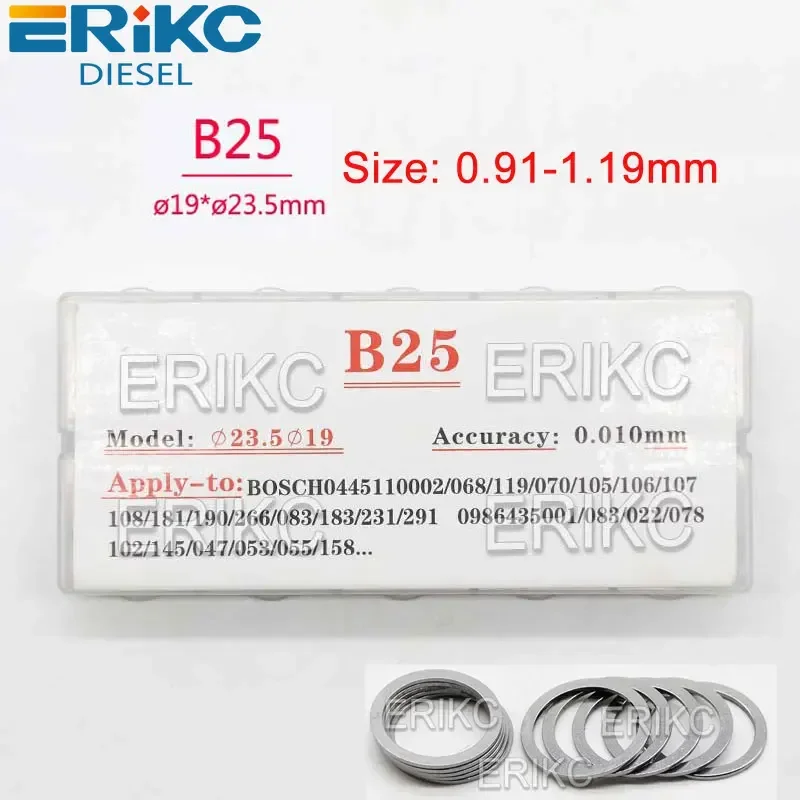 

B25 Регулировочная прокладка форсунки распылителя Размер 0,91-1,19 мм Шайбы Командная направляющая Прокладки форсунок для комплекта для ремонта инъекций