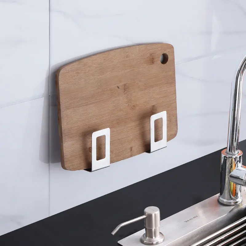 

Cabinet Free Punching Pot Cover Cutting Board Pot Storage Shelf Stainless Steel Storage Rack Storage Pendant