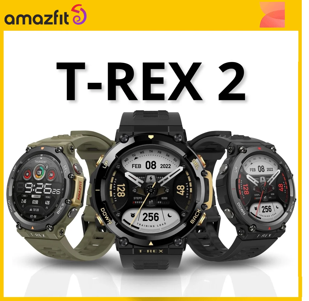 

Смарт-часы Amazfit T Rex 2, уличные Смарт-часы с GPS, двухдиапазонный маршрут, импорт, 150 + встроенные спортивные режимы, смарт-часы для iOS, Android
