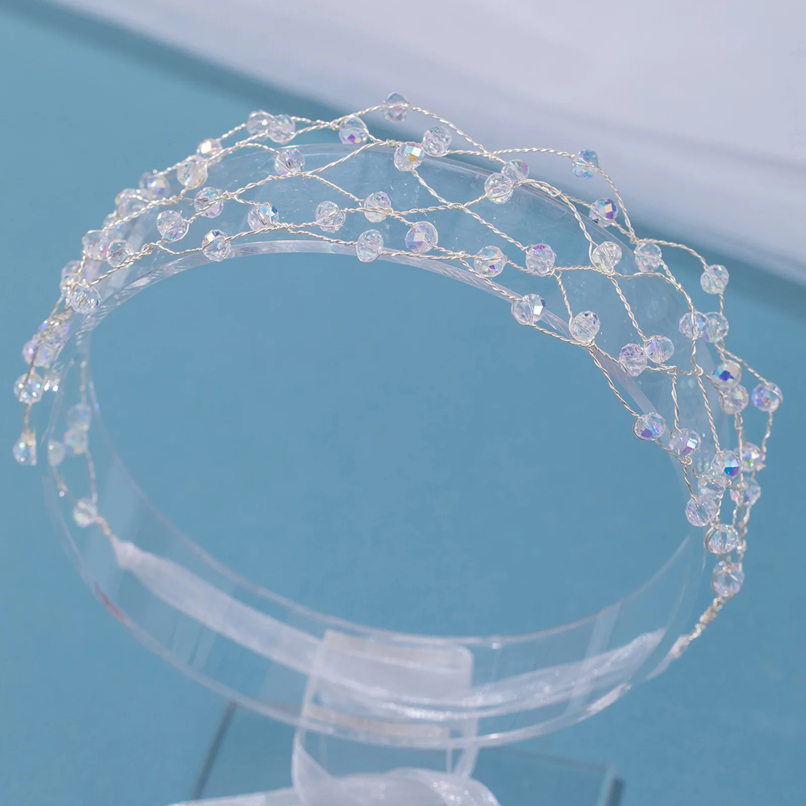 

Женская свадебная сетчатая повязка на голову с кристаллами