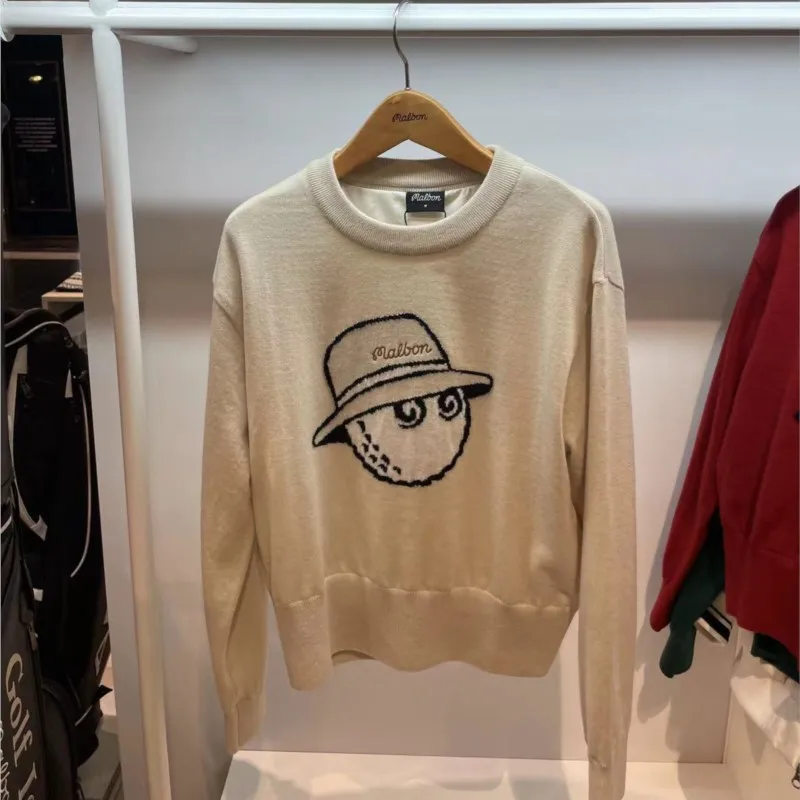 SALE! Women's Golf Soft Touch Crewneck Sweater With Windproof Lining Keep Warm