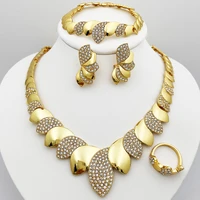 dubai fine jewelry set for women elegant large necklace earrings banquet jewelry wedding party gift free shiping