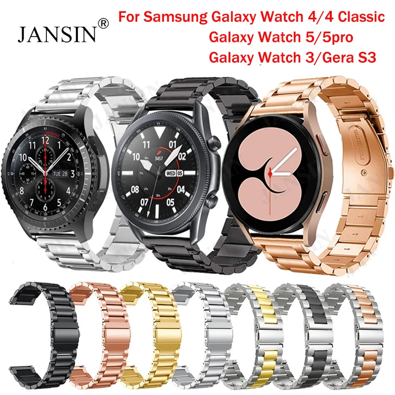 Watchband For Samsung Galaxy Watch 5/4 44mm 40mm Strap Classic 42mm 46mm Stainless Steel Band For Samsung Watch 5 pro 45mm S3