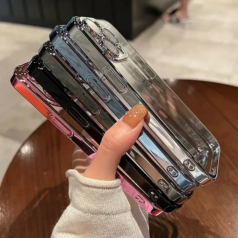 Новый роскошный прозрачный чехол с покрытием для телефона iPhone 15 14 13 11 12 Pro Max X XS XR 7 8