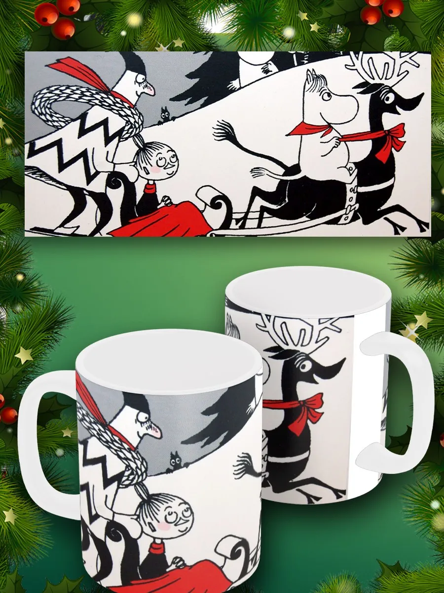 Кружка белая новый год рождественская праздничная новогодняя рождество муми