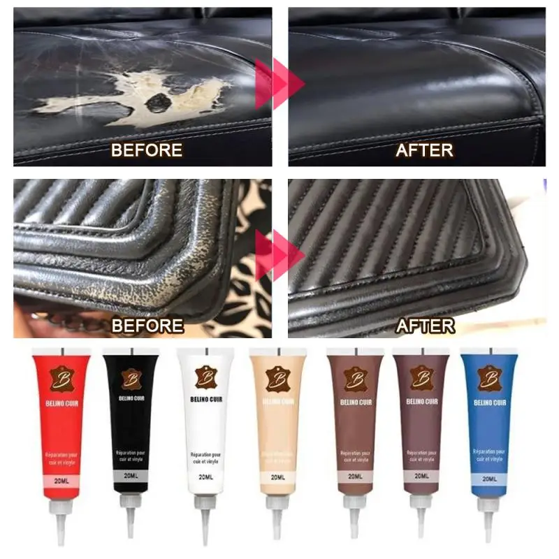 

20ml Auto Advanced Leather Repair Cream Repair Filler Sofa Car Seat Leather Complementary Repair Refurbishing Car Polishing Kit