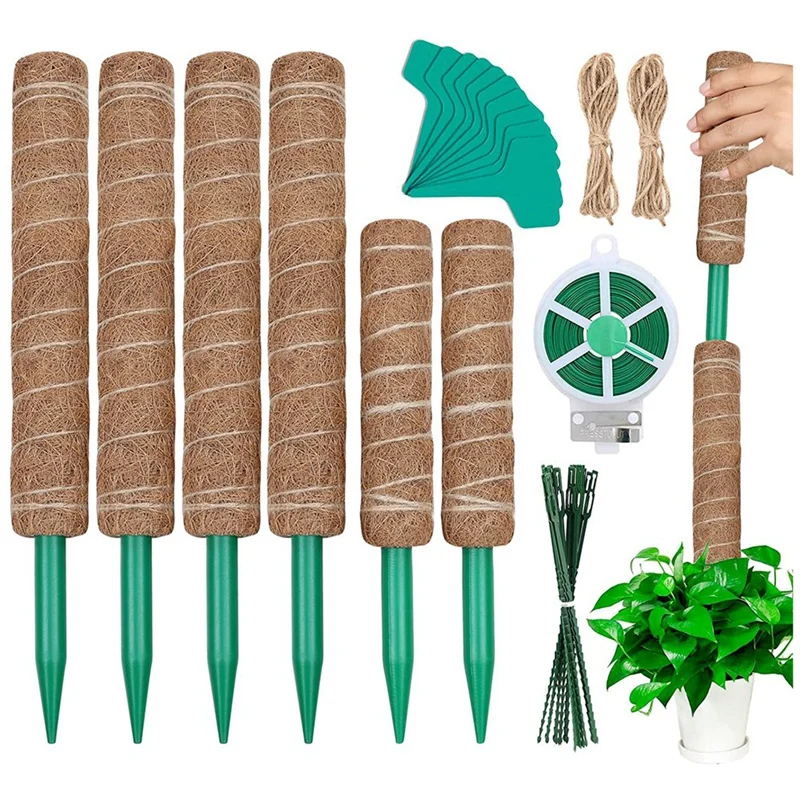 

Big Deal Moss Pole For Climbing Plants Sturdy Moss Plant Stakes Stackable Plant Supports Coconut Fiber Support Stake For Monster