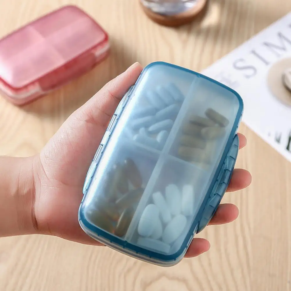 

Pill Case with Handle Pill Dispenser Independent Division Pill Case