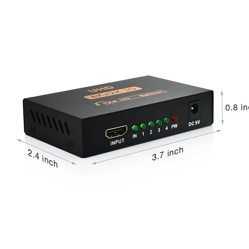 

3D HDMI-compatible Splitter 1x4 1x2 Full HD 1080P Video Switch Switcher 1 in 4 out Amplifier Adapter For HDTV DVD PS3 Xbox