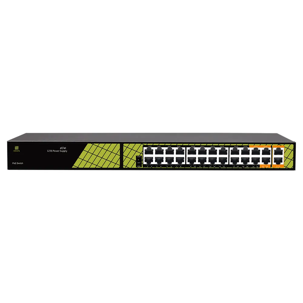 

Gigabit PoE Switch 24 Port 100M/1000M 100-240V Unmanaged Network Switch 12V For IP Camera PoE Network Switch