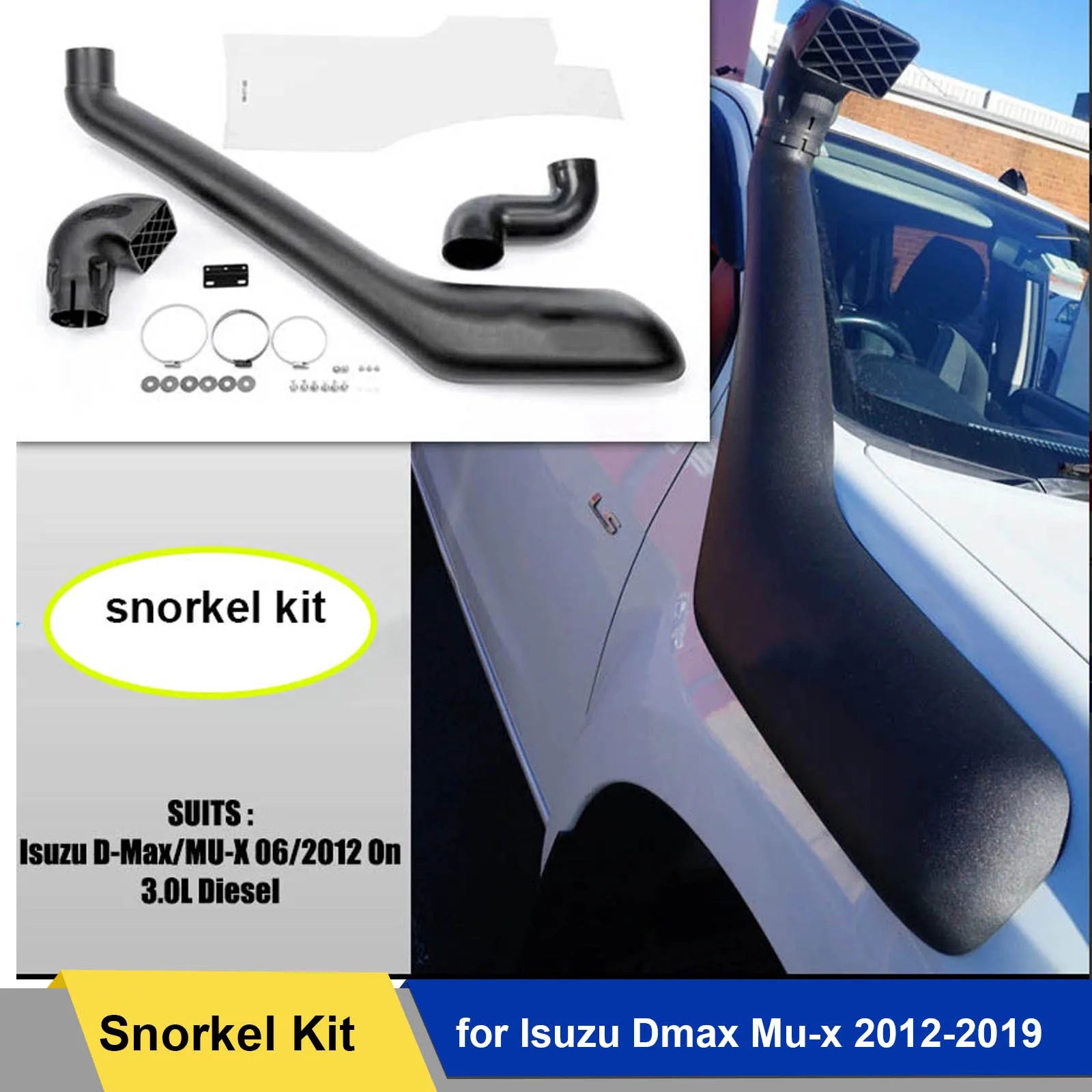 

4x4 Off Road Vehicle Air Intake Snorkel Kit For Isuzu Dmax Mu-x 2012 -2019 4JJ1-TC 3.0Litre-I4 Diesel