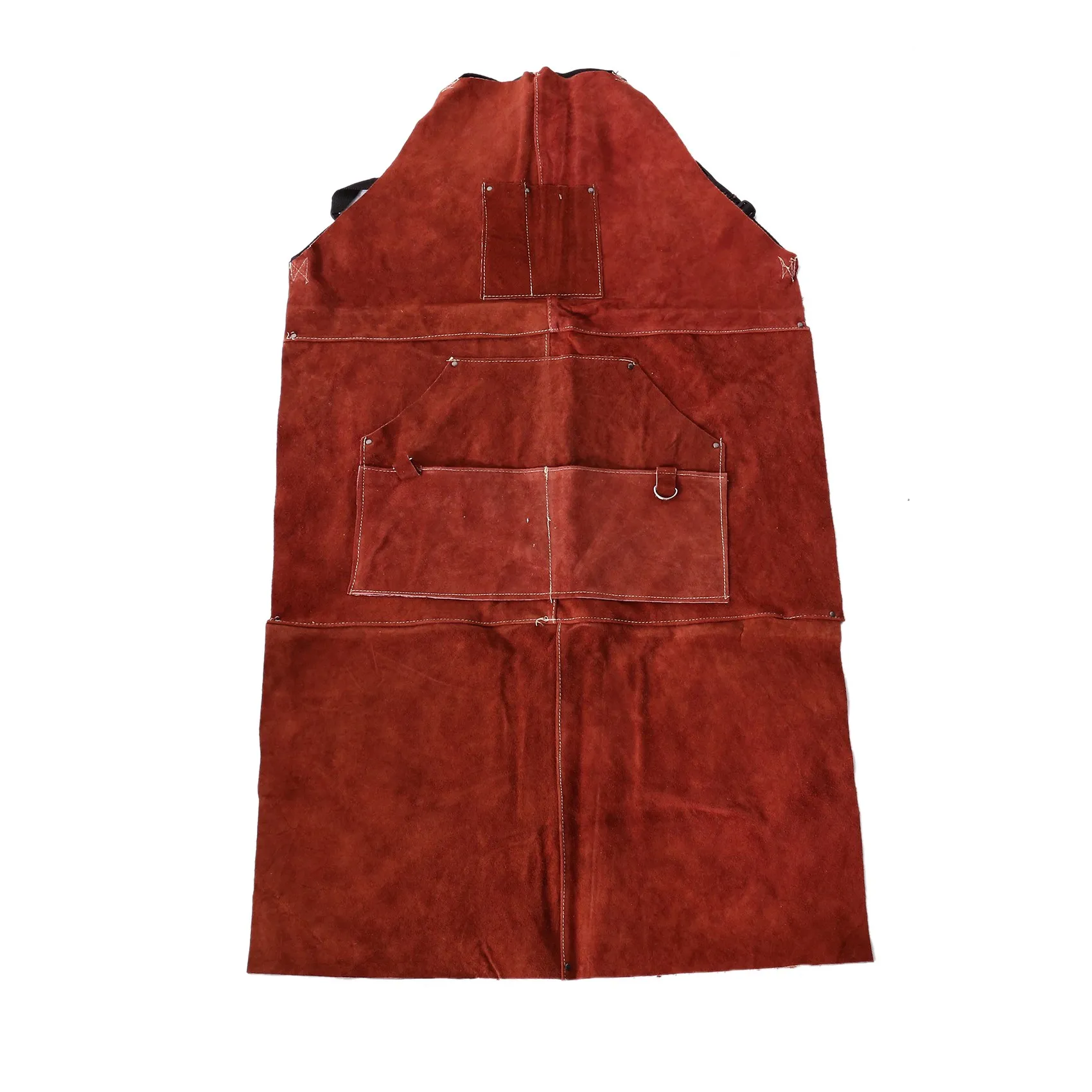 

Leather Welding Apron - Heat & Flame-Resistant Heavy Duty Work Forge Apron with 6 Pockets, 42Inch