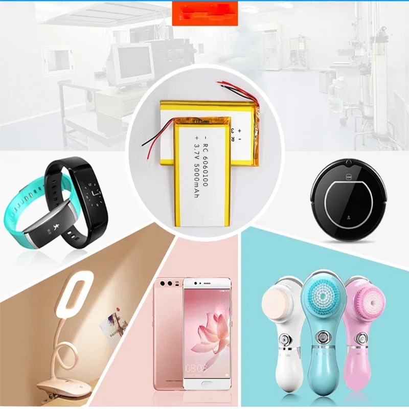 Перезаряжаемый полимерный литий-ионный аккумулятор высокой емкости 3 7 в 6060100-5000