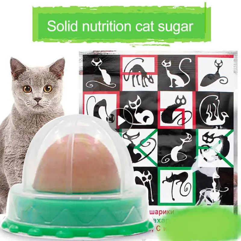 

Nutrition Cat Catnip Snack Dust Cover Round Safe Catnip Ball Lick Candy Vitamin Pudding Catnip Lollipop For Cat Kitten Ragdoll