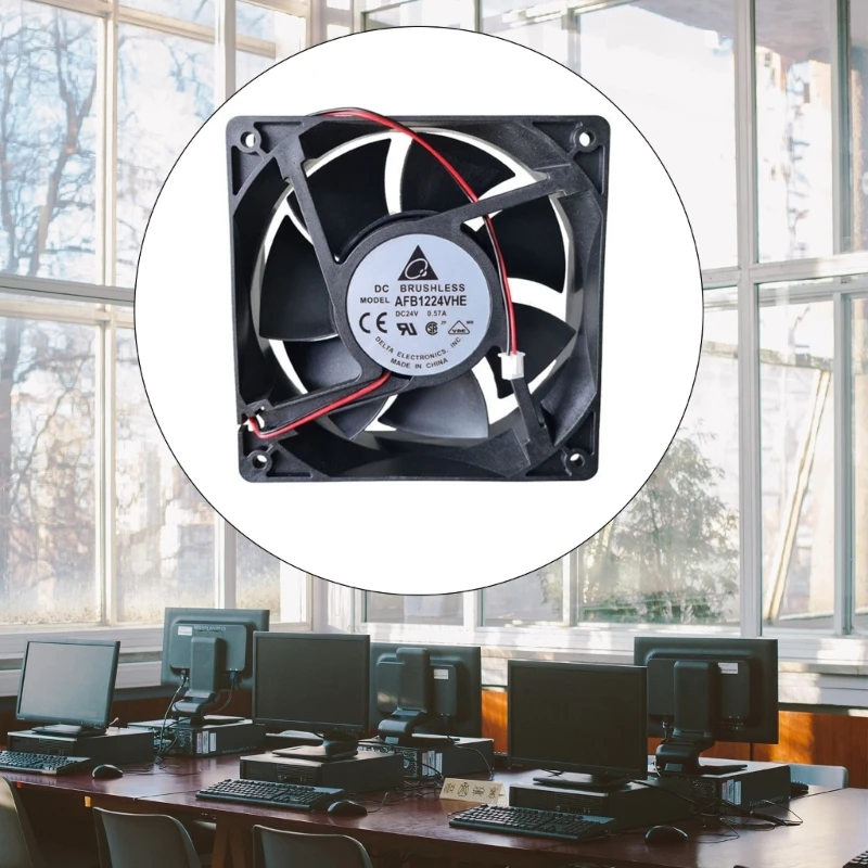 Инверторный охлаждающий вентилятор AFB1224VHE DC24V 0 57A 12 см 12038 120x120x38 мм 2-проводной
