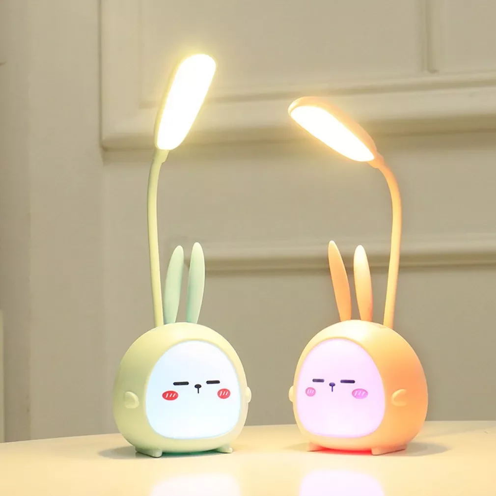 

Cute Cartoon Desk Lamp USB Recharge Foldable Light LED Desk Night Kids Reading Light Eye Protective Lamp Colorful Night Light