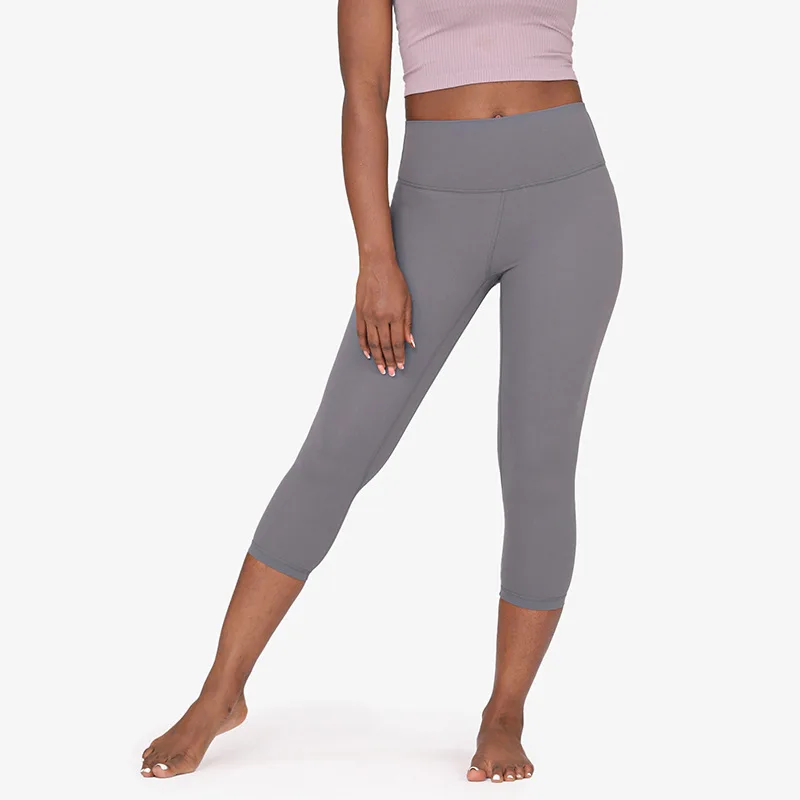 Женские леггинсы для фитнеса с высокой талией эластичные штаны до щиколотки