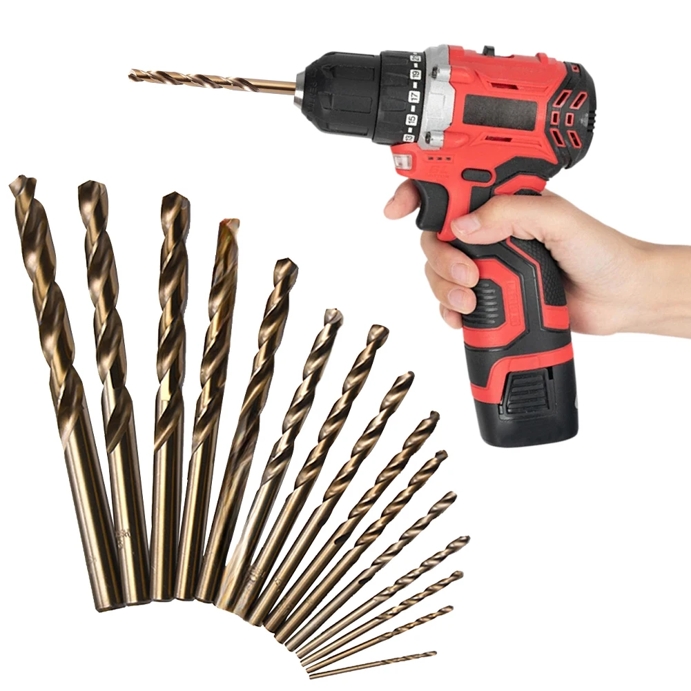 Набор кобальтовых сверл HSSCO M35 набор из 15 насадок 1 5-10 мм с прямым хвостовиком для